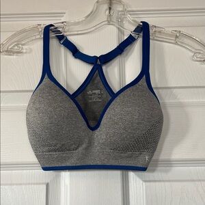 Danskin Grey Sports Bra with Blue Trim